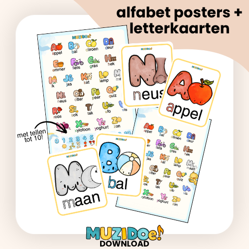 Alfabetposters (met tellen tot 10) + letterkaarten