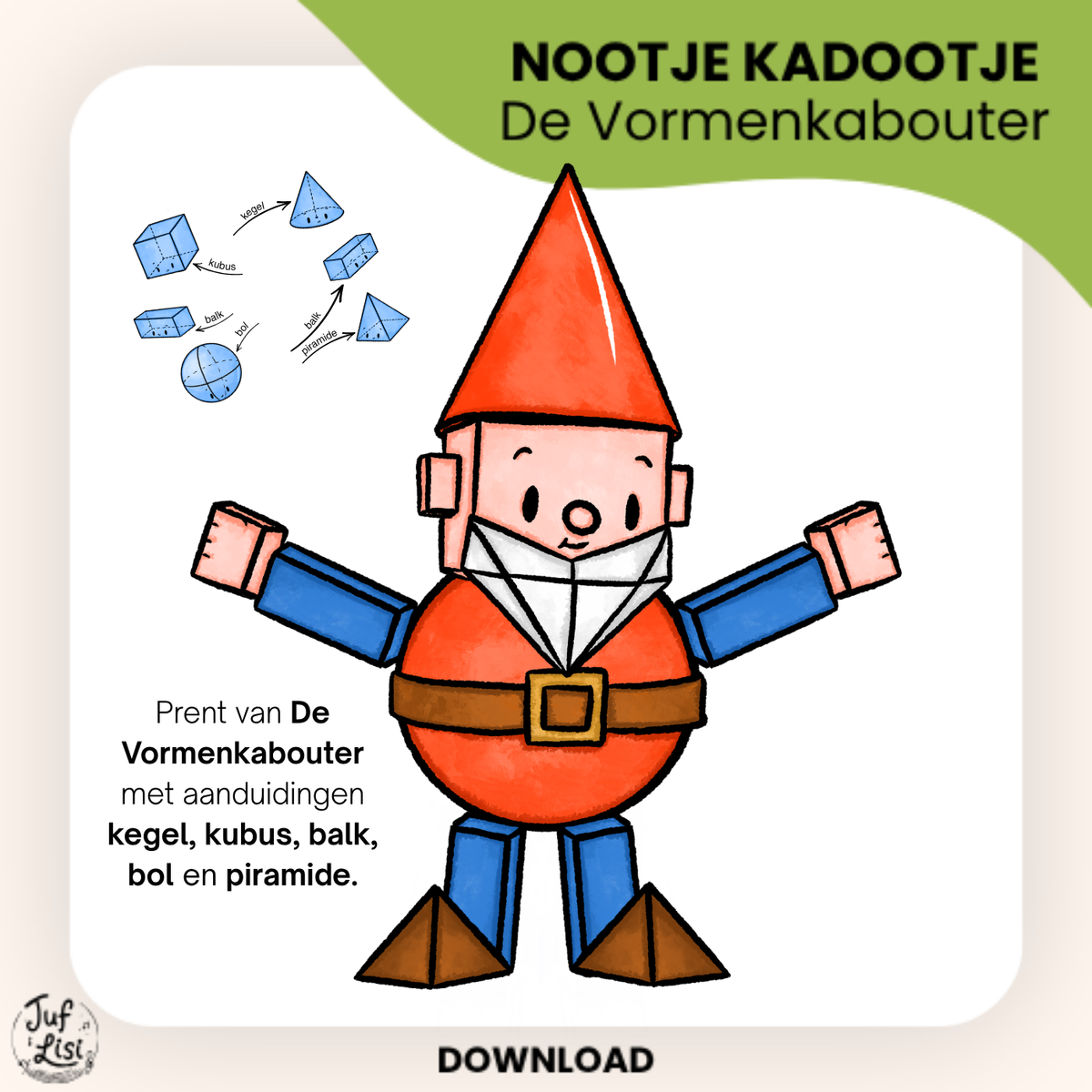 NOOTJE KADOOTJE: Klasposter De Vormenkabouter